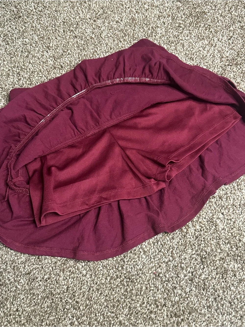 burgundy justice ruffle skort